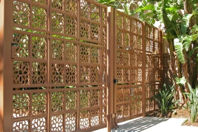 The Irvine Spectrum in Southern California features this double drive, 12 foot tall custom security gate.